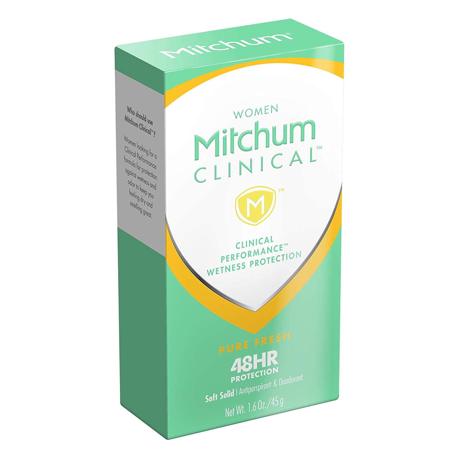 Women's Deodorant by Mitchum, Clinical, Soft, Solid Antiperspirant Deodorant, Pure Fresh, 1.6 Oz (Pack of 1) - Image 4